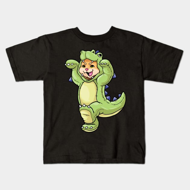 Funny cat as a dinosaur Kids T-Shirt by Markus Schnabel